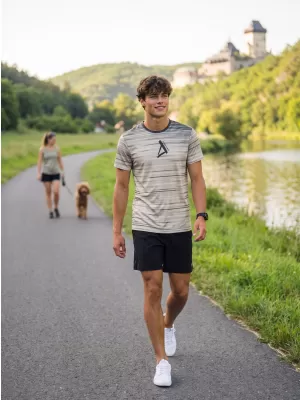 Pánské funkční triko premium ALTISPORT VOJ/ALM031TR01 ČERNÁ/HNĚDÁ