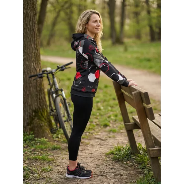  Dámská funkční mikina premium ALTISPORT VOJ/ALW037MI01 ČERNOČERVENÁ 