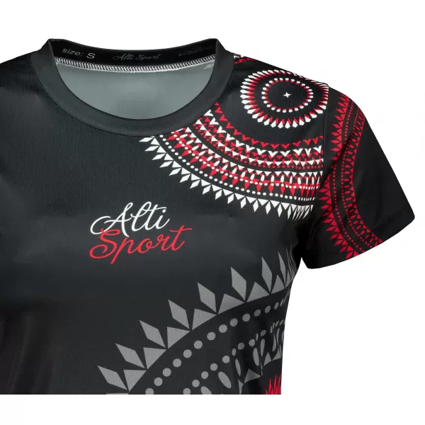  Dámské funkční triko premium ALTISPORT VOJ/ALW033TR01 ČERNOČERVENÁ 