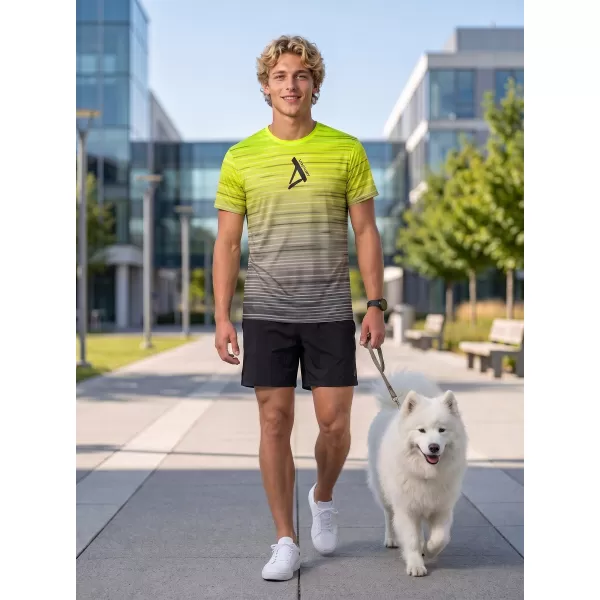  Pánské funkční triko premium ALTISPORT VOJ/ALM031TR01 ČERNÁ/FLUO YELLOW 