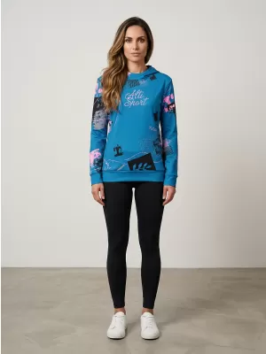 Dámská mikina premium ALTISPORT VOJ/ALW009MI01 EMERALD/SVĚTLE RŮŽOVÁ
