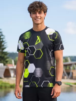 Pánské funkční tričko premium ALTISPORT VOJ/ALM037TR01 ČERNOŽLUTÁ