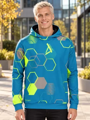 Pánská funkční mikina premium ALTISPORT VOJ/ALM037MI01 PETROLEJOVÁ/ŽLUTÁ
