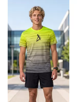 Pánské funkční triko premium ALTISPORT VOJ/ALM031TR01 ČERNÁ/FLUO YELLOW