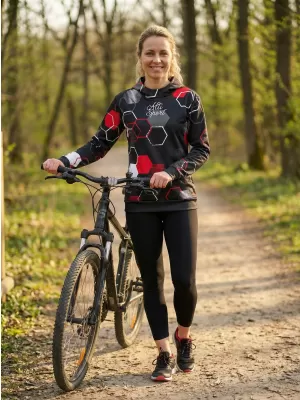 Dámská funkční mikina premium ALTISPORT VOJ/ALW037MI01 ČERNOČERVENÁ