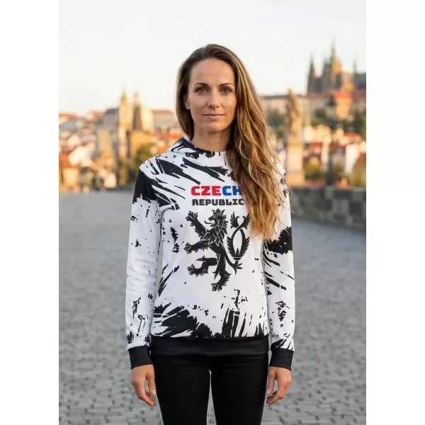  Dámská funkční mikina premium ALTISPORT VOJ/ALW036MI01 ABSTRAKCE BÍLÁ 