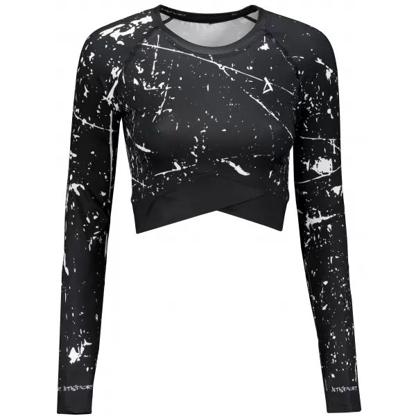  Dámský funkční crop top s dlouhým rukávem premium ALTISPORT VOJ/ALW034TR04 ČERNÁ 