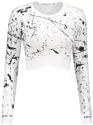 Dámský funkční crop top s dlouhým rukávem premium ALTISPORT VOJ/ALW034TR04 BÍLÁ