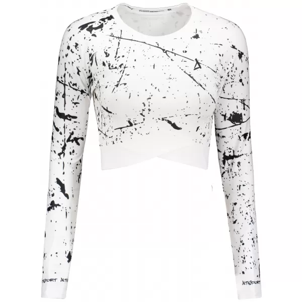  Dámský funkční crop top s dlouhým rukávem premium ALTISPORT VOJ/ALW034TR04 BÍLÁ 