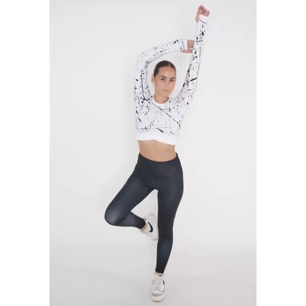  Dámský funkční crop top s dlouhým rukávem premium ALTISPORT VOJ/ALW034TR04 BÍLÁ 