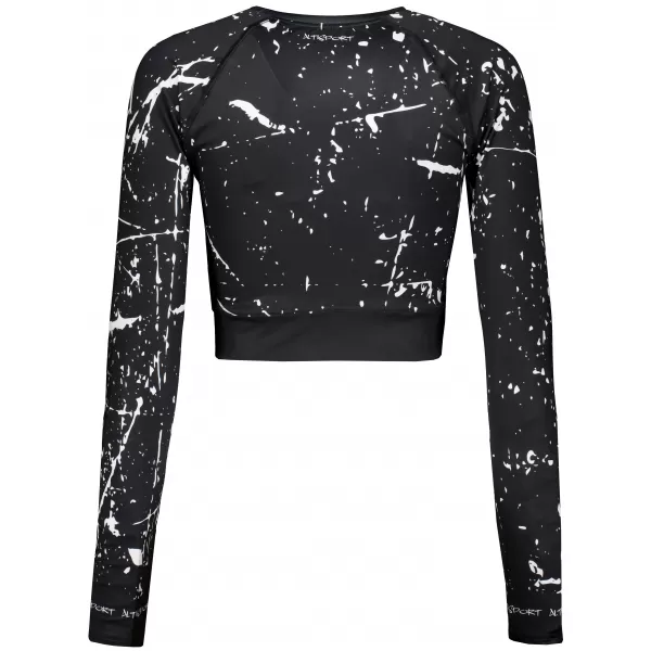  Dámský funkční crop top s dlouhým rukávem premium ALTISPORT VOJ/ALW034TR04 ČERNÁ 