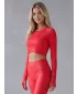Dámský funkční crop top s dlouhým rukávem premium ALTISPORT VOJ/ALW000TR04 ČERVENÁ