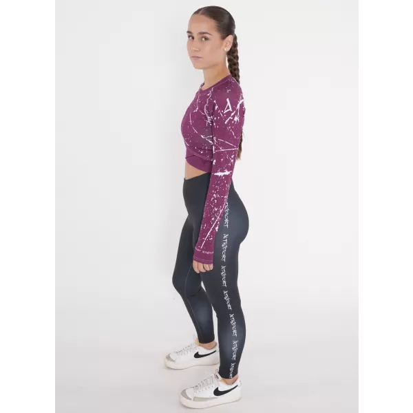  Dámský funkční crop top s dlouhým rukávem premium ALTISPORT VOJ/ALW034TR04 FUCHSIOVÁ 