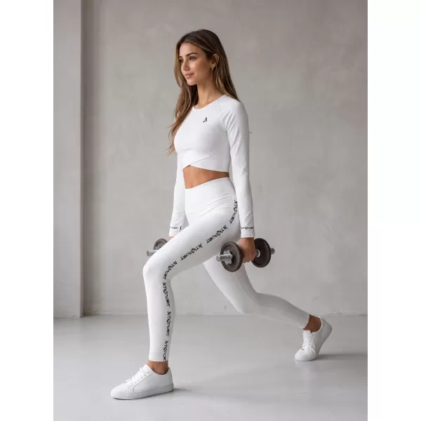  Dámský funkční crop top s dlouhým rukávem premium ALTISPORT VOJ/ALW000TR04 BÍLÁ 