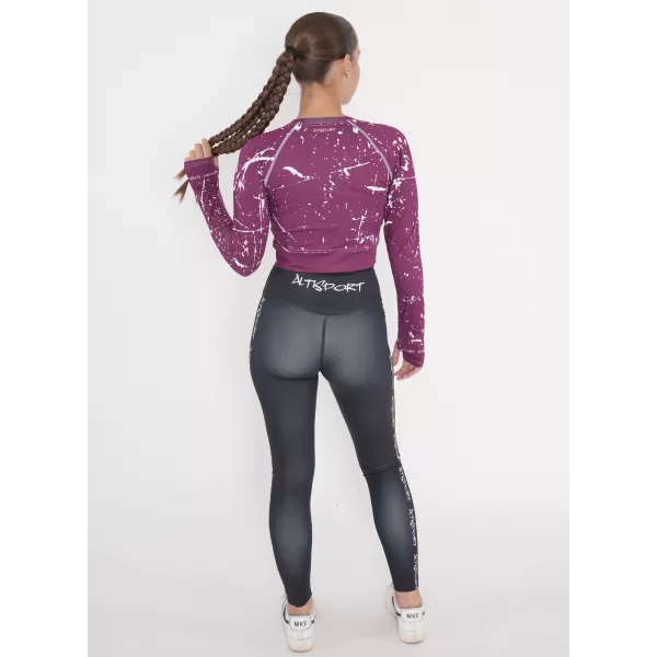  Dámský funkční crop top s dlouhým rukávem premium ALTISPORT VOJ/ALW034TR04 FUCHSIOVÁ 