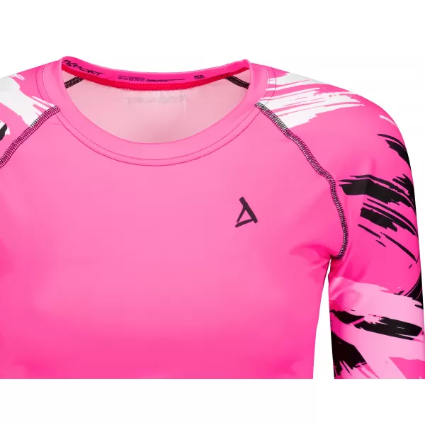  Dámský funkční crop top s dlouhým rukávem premium ALTISPORT VOJ/ALW039TR04 FLUO PINK 