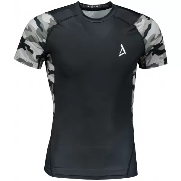 Pánské funkční kompresní tričko s krátkým rukávem premium ALTISPORT VOJ/ALM038TR04 ŠEDÁ 