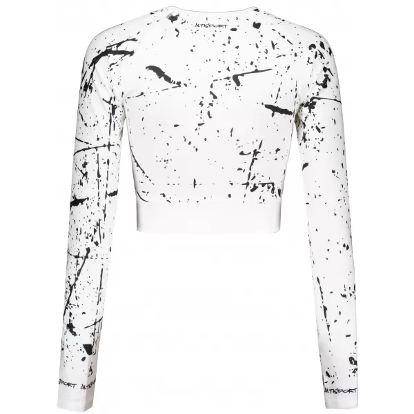  Dámský funkční crop top s dlouhým rukávem premium ALTISPORT VOJ/ALW034TR04 BÍLÁ 