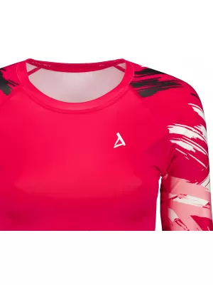 Dámský funkční crop top s dlouhým rukávem premium ALTISPORT VOJ/ALW039TR04 VIVA MAGENTA