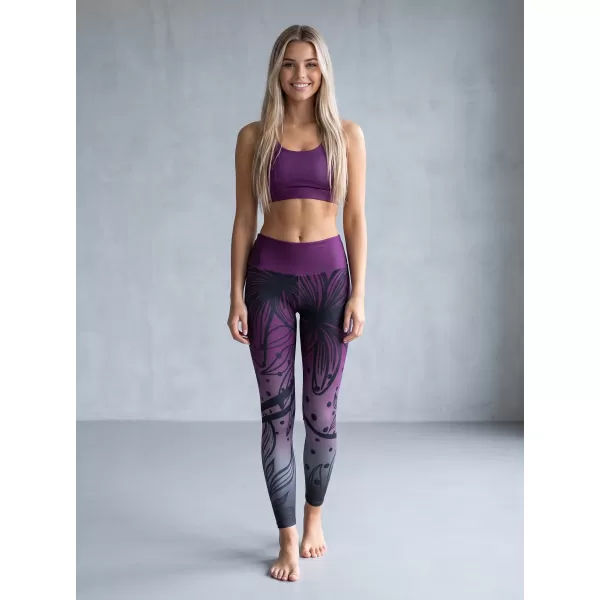  Dámské dlouhé funkční legíny premium ALTISPORT VOJ/ALW045LEG01 FIALOVÁ/ČERNÁ 