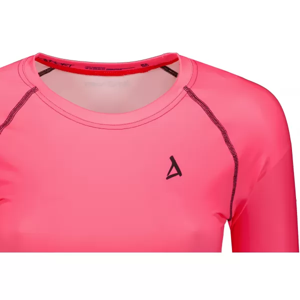 Dámský funkční crop top s dlouhým rukávem premium ALTISPORT VOJ/ALW000TR04 FLUO PINK 