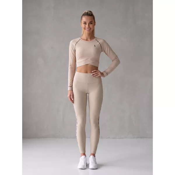  Dámský funkční crop top s dlouhým rukávem premium ALTISPORT VOJ/ALW000TR04 HNĚDÁ 