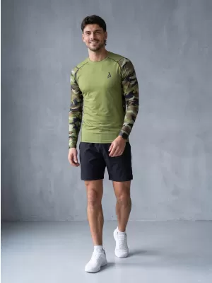 Pánské funkční kompresní tričko premium ALTISPORT VOJ/ALM038TR03 ZELENÁ/KHAKI
