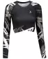 Dámský funkční crop top s dlouhým rukávem premium ALTISPORT VOJ/ALW039TR04 ČERNÁ/BÍLÁ