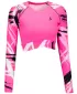 Dámský funkční crop top s dlouhým rukávem premium ALTISPORT VOJ/ALW039TR04 FLUO PINK