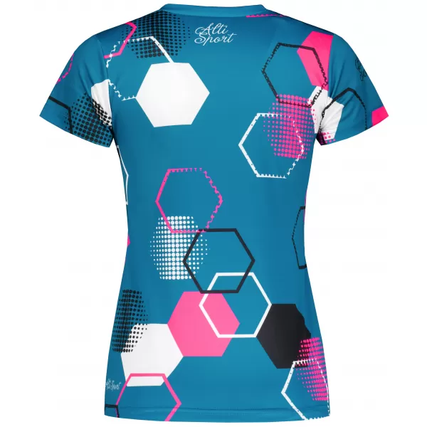  Dámské funkční tričko premium ALTISPORT VOJ/ALW037TR01 PETROELJOVÁ/RŮŽOVÁ 
