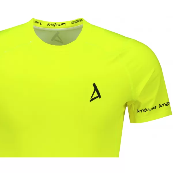  Pánské funkční kompresní tričko s krátkým rukávem premium ALTISPORT VOJ/ALM000TR04 NEON YELLOW 