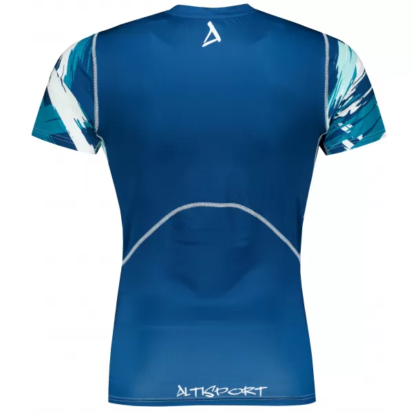  Pánské funkční kompresní tričko s krátkým rukávem premium ALTISPORT VOJ/ALM039TR04 NÁMOŘNÍ MODRÁ 