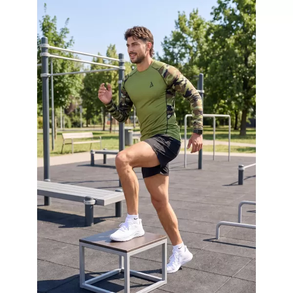  Pánské funkční kompresní tričko premium ALTISPORT VOJ/ALM038TR03 ZELENÁ/KHAKI 