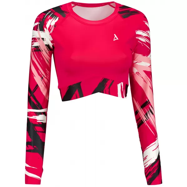  Dámský funkční crop top s dlouhým rukávem premium ALTISPORT VOJ/ALW039TR04 VIVA MAGENTA 