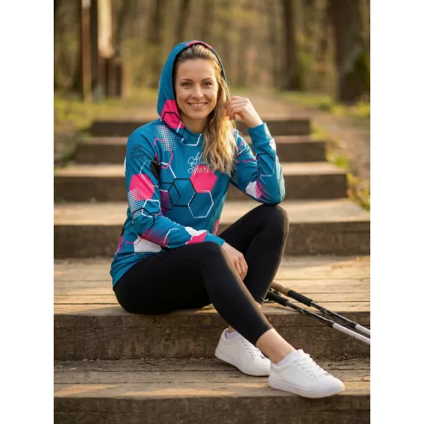 Dámská funkční mikina premium ALTISPORT VOJ/ALW037MI01 PETROELJOVÁ/RŮŽOVÁ 