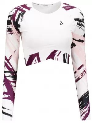 Dámský funkční crop top s dlouhým rukávem premium ALTISPORT VOJ/ALW039TR04 BÍLÁ