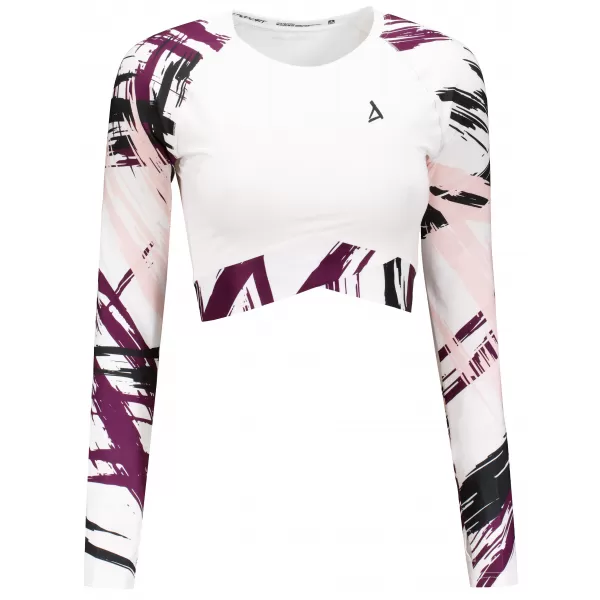  Dámský funkční crop top s dlouhým rukávem premium ALTISPORT VOJ/ALW039TR04 BÍLÁ 