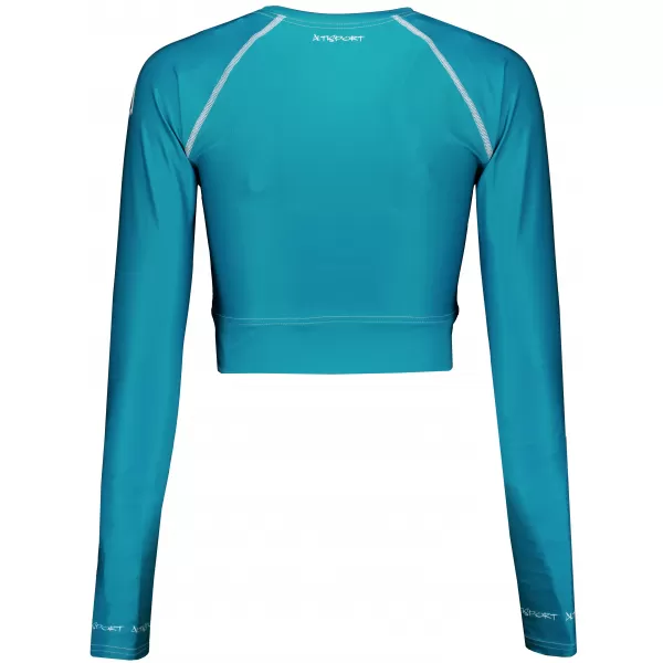  Dámský funkční crop top s dlouhým rukávem premium ALTISPORT VOJ/ALW000TR04 PETROLEJOVÁ 
