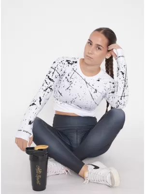 Dámský funkční crop top s dlouhým rukávem premium ALTISPORT VOJ/ALW034TR04 BÍLÁ