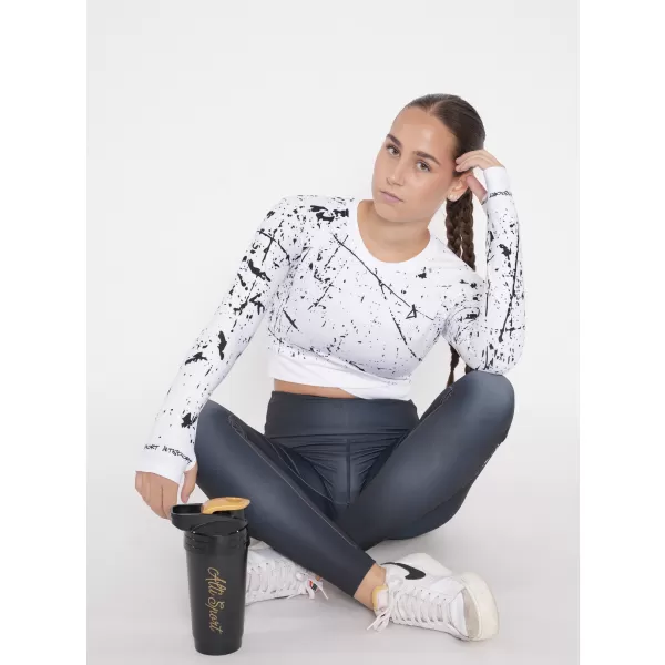  Dámský funkční crop top s dlouhým rukávem premium ALTISPORT VOJ/ALW034TR04 BÍLÁ 