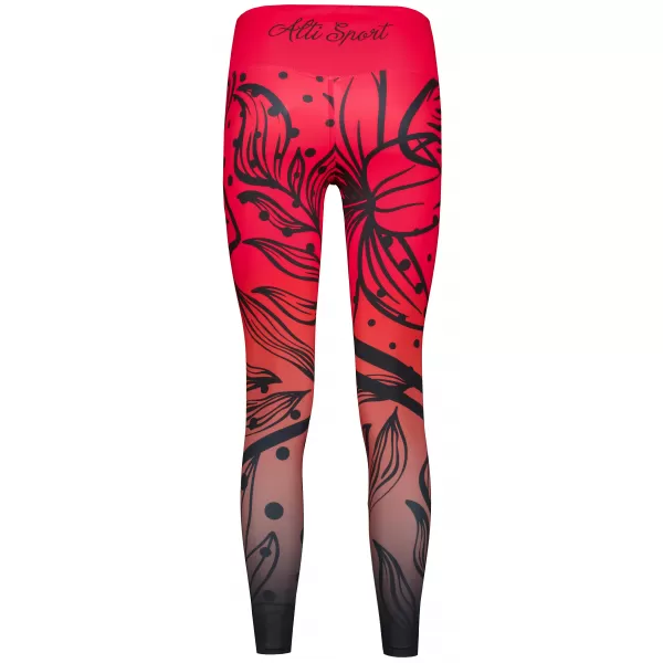  Dámské dlouhé funkční legíny premium ALTISPORT VOJ/ALW045LEG01 ČERVENOČERNÁ 