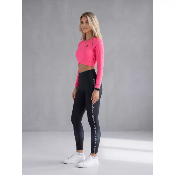  Dámský funkční crop top s dlouhým rukávem premium ALTISPORT VOJ/ALW000TR04 FLUO PINK 