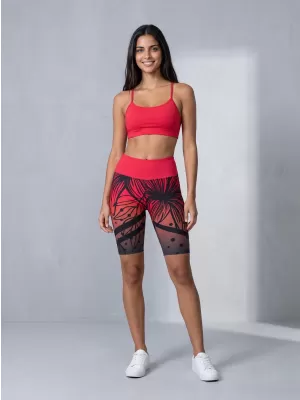 Dámské funkční legíny nad kolena premium ALTISPORT VOJ/ALW045LEG02 ČERVENOČERNÁ