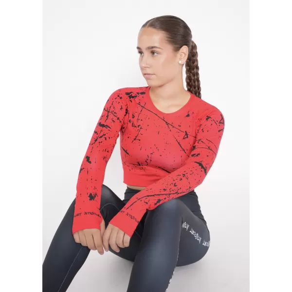  Dámský funkční crop top s dlouhým rukávem premium ALTISPORT VOJ/ALW034TR04 ČERVENÁ 
