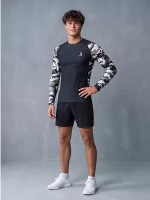 Pánské funkční kompresní tričko premium ALTISPORT VOJ/ALM038TR03 ČERNOBÍLÁ