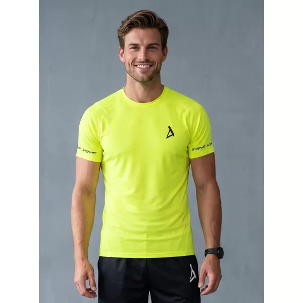  Pánské funkční kompresní tričko s krátkým rukávem premium ALTISPORT VOJ/ALM000TR04 NEON YELLOW 