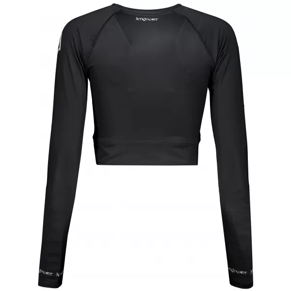  Dámský funkční crop top s dlouhým rukávem premium ALTISPORT VOJ/ALW000TR04 ČERNÁ 
