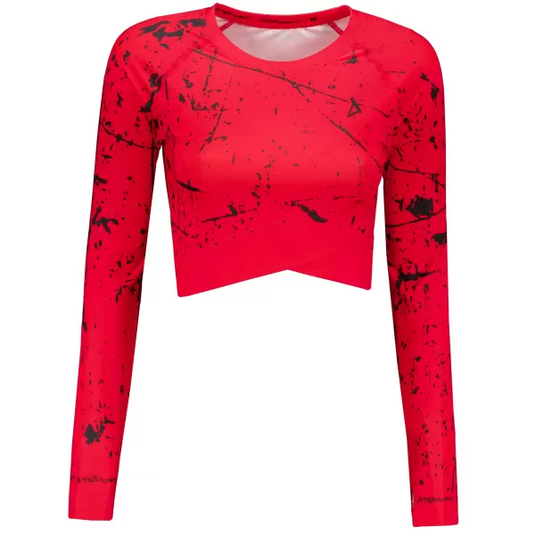  Dámský funkční crop top s dlouhým rukávem premium ALTISPORT VOJ/ALW034TR04 ČERVENÁ 