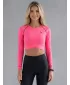 Dámský funkční crop top s dlouhým rukávem premium ALTISPORT VOJ/ALW000TR04 FLUO PINK