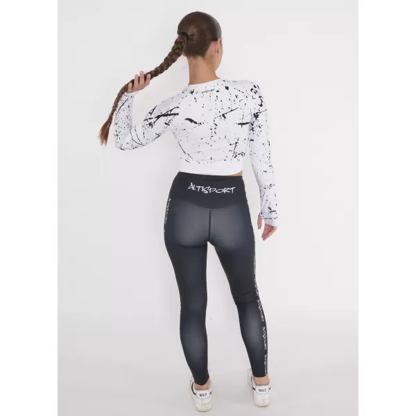 Dámský funkční crop top s dlouhým rukávem premium ALTISPORT VOJ/ALW034TR04 BÍLÁ 